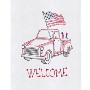 Welcome Dish Towel- Patriotic American Flag Decor